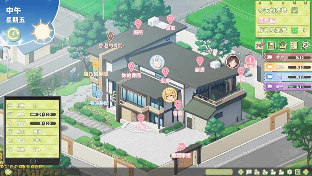 家中可活动范围一览