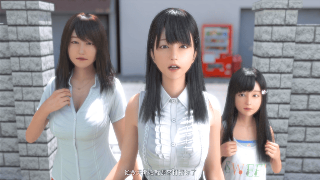 本作 3 个主要女性角色,脸部明显有恐怖谷的感觉