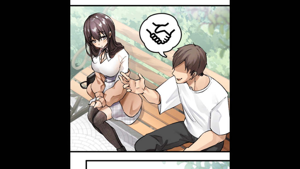 男主角安田孝介与女主角姬宫和在公园偶遇并且决定合作