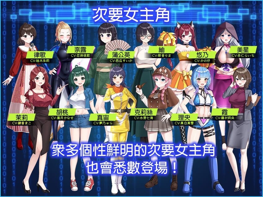 12 位女配角立绘及声优阵容