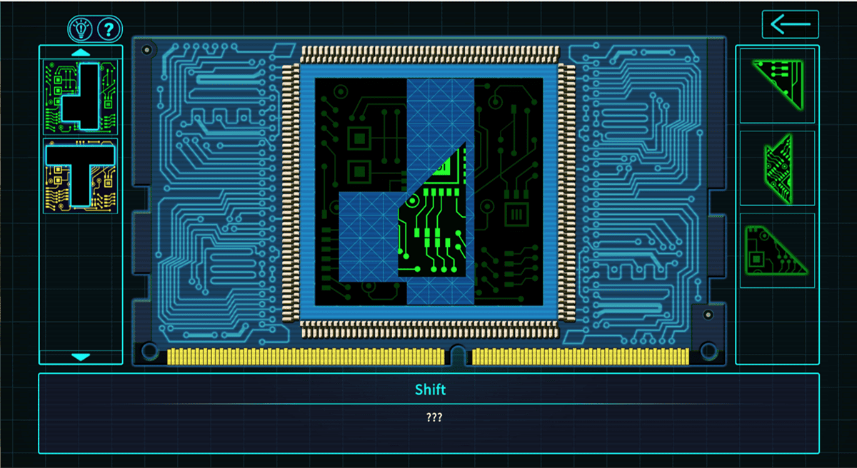 扩充晶片的玩法是拼图,拼出正确图案就可以解锁晶片的功能