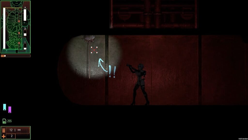 画面中这种吊在天上的怪东西,只要让主人公碰到垂下来的线状物体,马上就会即死(吊死外加尸体被吃掉)