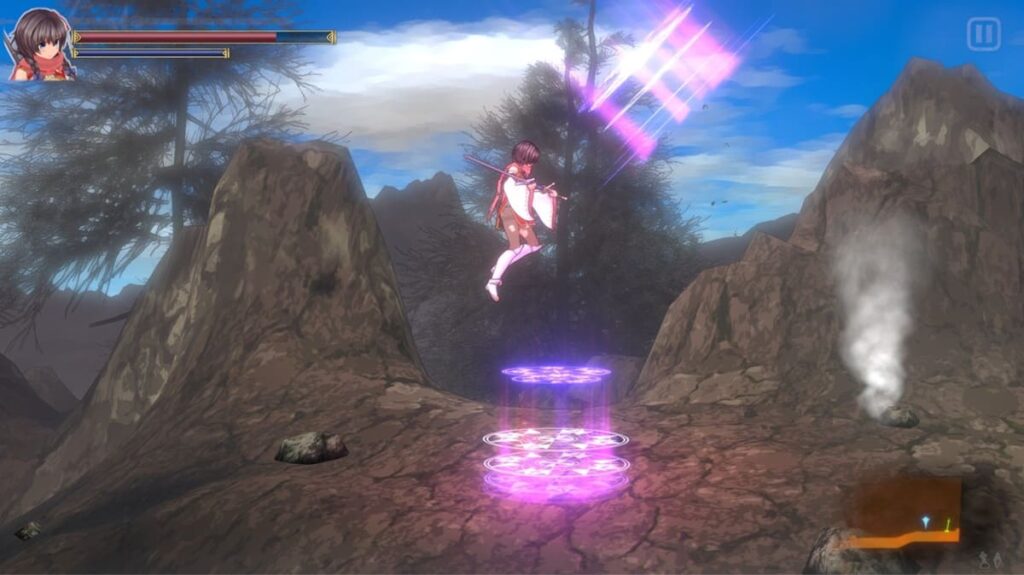 不同地形有不同的互动物件,图为弹跳机关