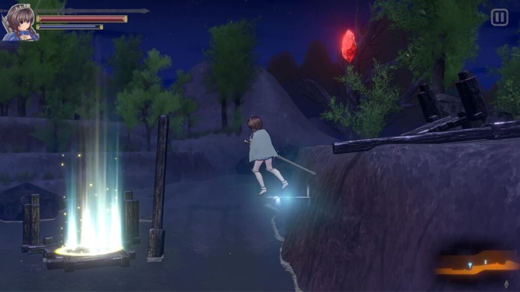 射出的魔法剑可以插入牆壁,变成可站立的支点