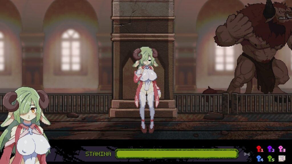 第 3 关玩法:在牛头人走动的时候让女主角藏到「柱子」背后