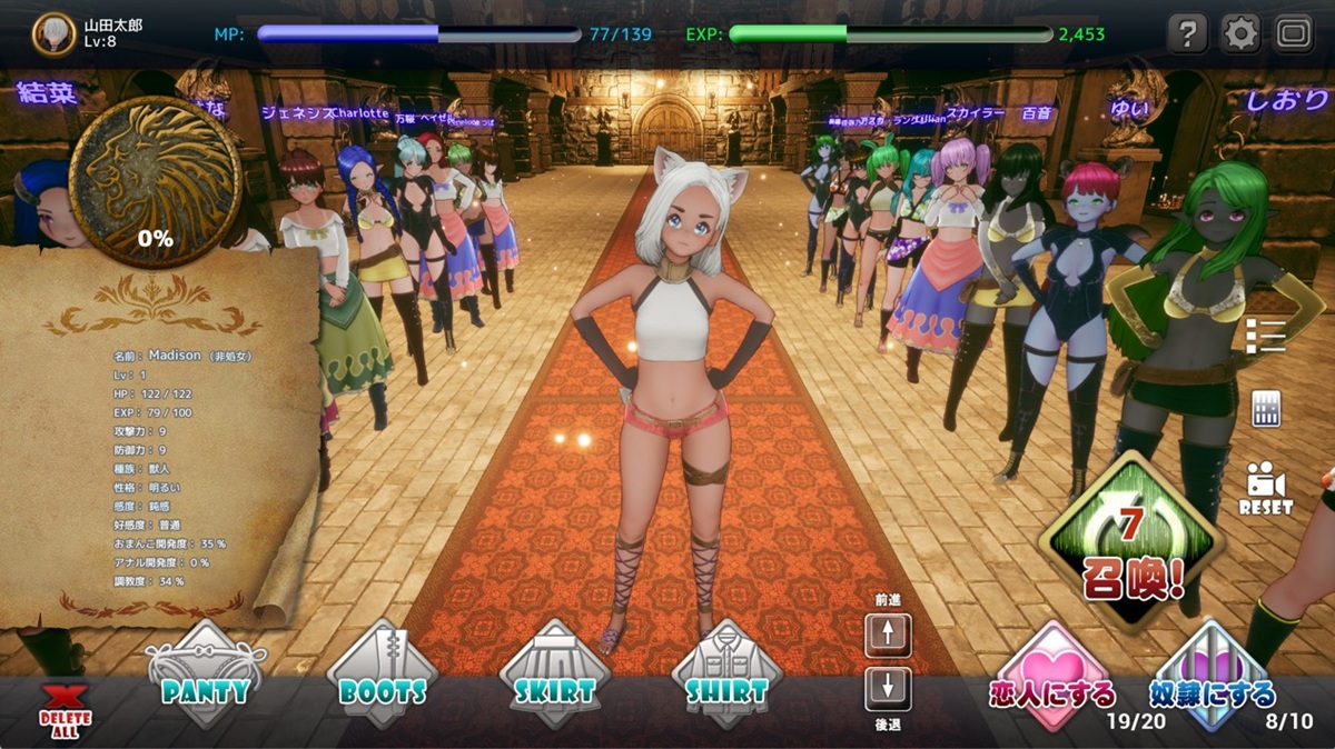 每次召唤出来的角色,都有随机的外貌和随机的数值