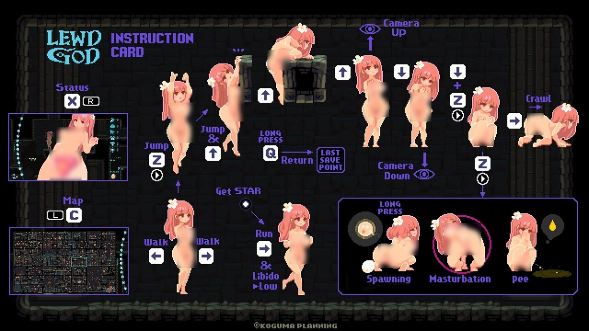 游戏基本操作,图片来源:《LEWD GOD ~淫神的祭品~》DLsite 游戏介绍页面