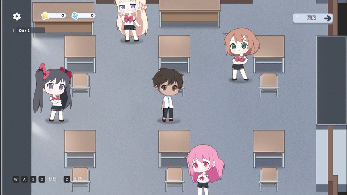 4 位同学都是玩家可以攻略的对象