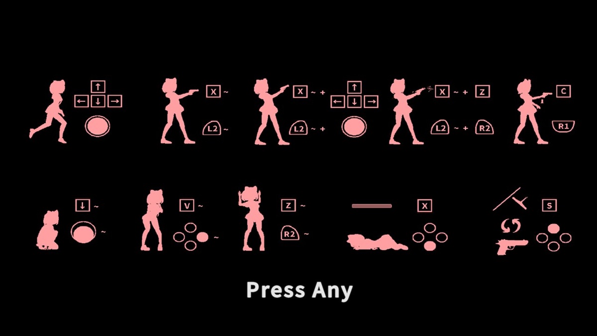 键位一览,本作操作采用了老式生化危机的坦克式操作,需在按住键盘 X 后举起武器,再按下 Z 进行攻击(包括近战攻击)