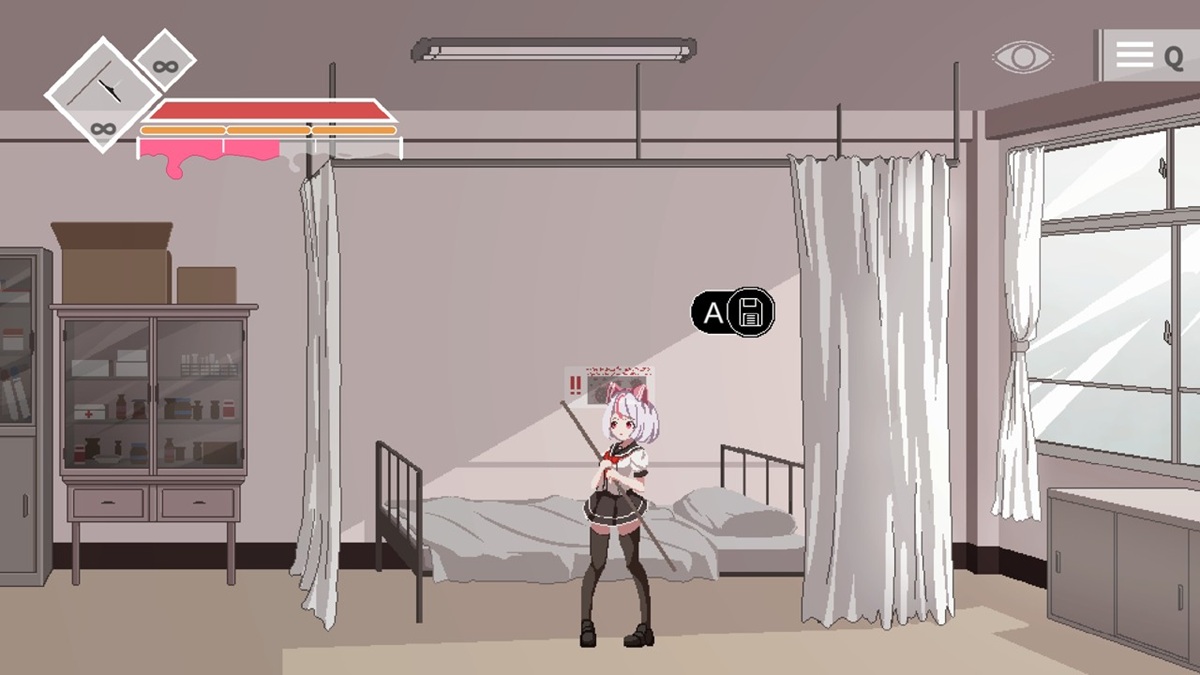 在存档点处会跳出互动提示,保存后角色状态将会恢复