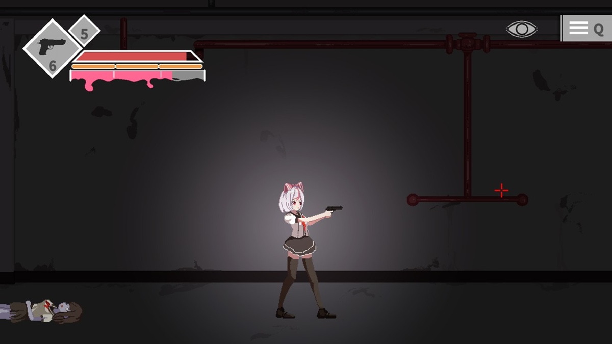 远程武器举枪后的姿态,该姿态下无法移动,使用方向键控制准星,此外枪械换弹会直接清空当前剩余子弹数,还请注意