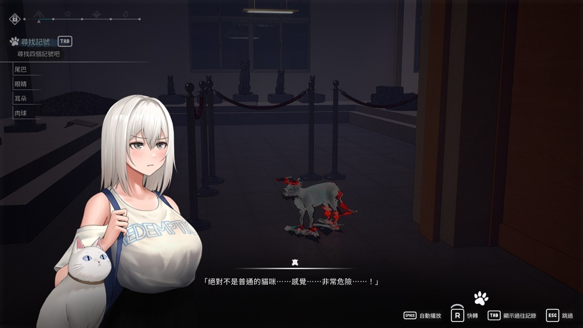 在废弃建筑物中出现的不详凶猫