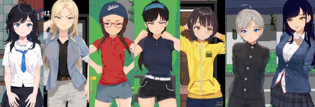 自左到右:绀野葵、吉川由纪、菅野雅、宫野亚纪、日向美奈、安达翼、神童真