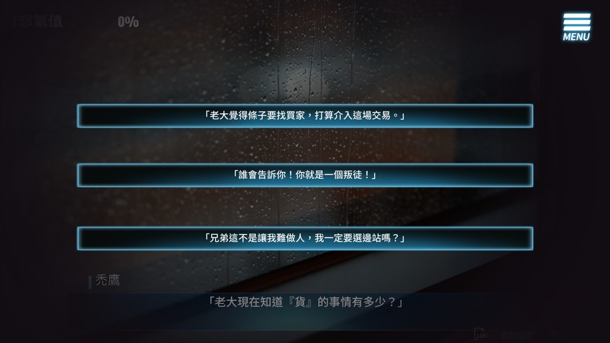 和帮派份子秃鹰的对话需要谨慎选择