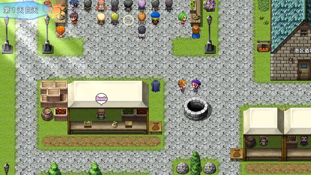 可进行的事件在地图上会有明显标记(Events)