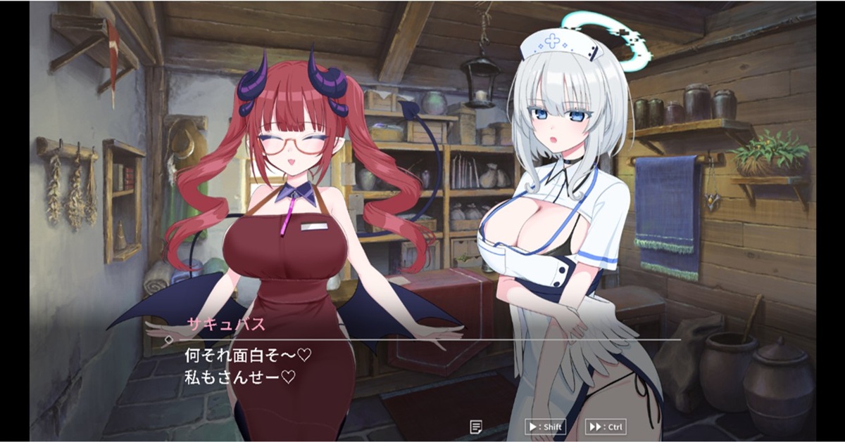 左边是女配角魅魔,右边是女主角天使